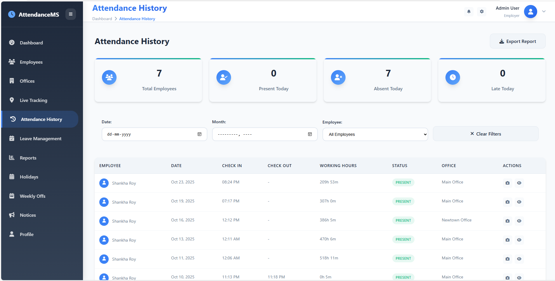 Web Admin Dashboard